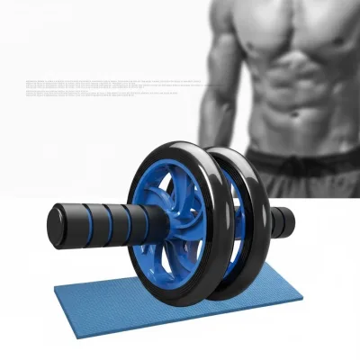 Con lăn tập bụng 2 bánh Gym Roller, máy tập cơ bụng tập gym tại nhà giảm mỡ hiệu quả, tặng thảm lót gối