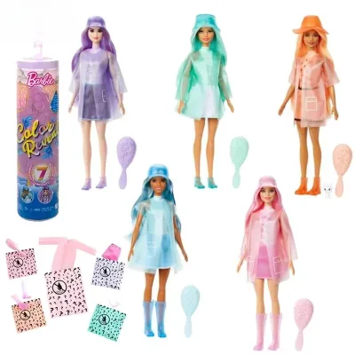 Màu sắc ban đầu của Barbie tiết lộ con búp bê tóc cầu vồng huyền diệu ánh nắng mặt trời đổ bất ngờ thay đổi đồ chơi cho trẻ em gái trò chơi tương tác nhà
