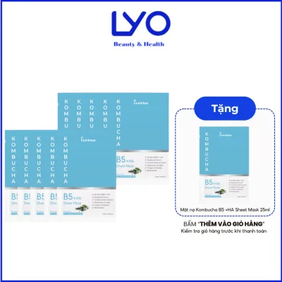 Combo 10 Miếng Mặt Nạ Cấp Ẩm, Dưỡng Trắng & Làm Dịu Da Co & K'lear Kombucha B5 + HA Sheet Mask Hàn Quốc 25ml