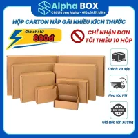 Combo 10 Hộp carton Nắp Gài ĐẦY ĐỦ KÍCH THƯỚC hộp đóng hàng siêu cứng tiện lợi giá gốc tận xưởng - ALPHA BOX