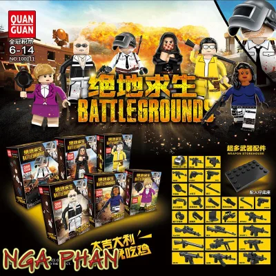 Bộ 6 Nhân Vật Game PUBG Sứ Mệnh Chiến Binh Quan Guan Đồ Chơi Xếp Hình Lắp Ráp MOC DIY
