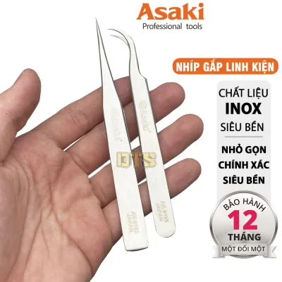 Nhíp gắp INOX đa năng hãng Asaki, nhíp gắp linh kiện sửa chữa điện tử, điện thoại, máy tính, y tế Độ chính xác cao