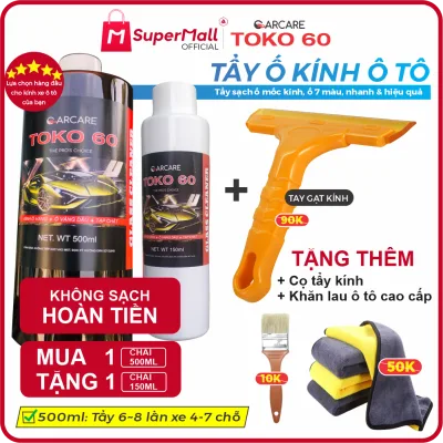 Dung dịch tẩy ố kính ô tô TOKO 60, Tẩy sạch cặn canxi, ố mốc kính, ố màng dầu, ố nhựa cây | Lựa chọn hàng đầu của trung tâm Chăm sóc xe & Garage