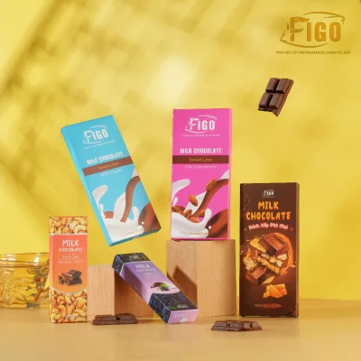 Combo 3 hộp socola sữa 50g mix vị + 2 hộp socola sữa 20g mix vị Figo, đồ ăn vặt nội địa ngon