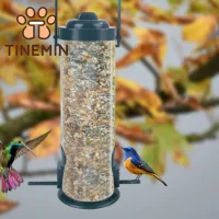 TINEMIN 1pc Tự động Dụng cụ cho ăn Treo Nhiều lỗ Hộp đựng thức ăn cho thú cưng Dụng cụ cho chim thú cưng ăn Động vật bay