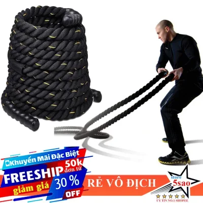 Dây thừng tập gym cao cấp 38mm dài 9m , 12m , 15m phòng gym - Dây thừng tập thể lực