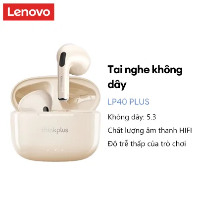 Tai nghe Bluetooth Lenovo LP40 Pro và LP40 Plus HD Stereo Chơi game có độ trễ thấp có Mic Music Bluetooth 5.3