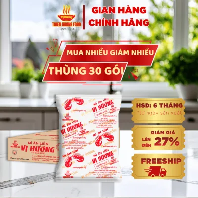 Thùng 30 gói Mì giấy Vị Hương 2 tôm Satế 70gram/gói   [TMNKR0005]