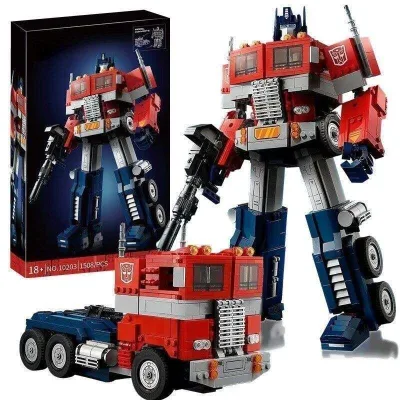 Tương thích với LEGO 10302 Transformers Optimus Prime Mecha Car Robot Mô hình đồ chơi lắp ráp cho bé trai