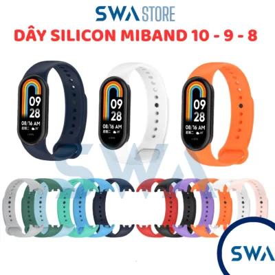 Dây Cao Su Silicon Cao Cấp Thay Thế Cho Vòng Đeo Tay Thông Minh Miband Mi band 10 9 8 SWA MB01