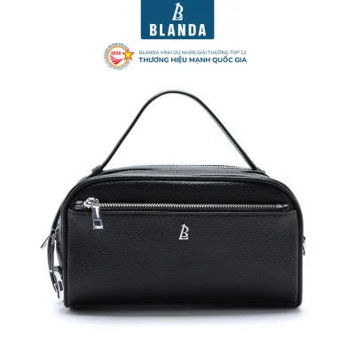 Túi Cầm Tay Nam Da Bò Thật BLANDA 7VCBH72 – Clutch 2 Dây Kéo Cao Cấp, Thời Trang