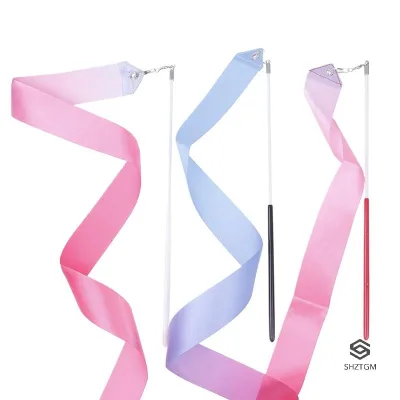 Ruy Băng Khiêu Vũ 2M Nhịp Điệu Cô Gái Nghệ Thuật Thể Dục Dụng Cụ Ballet Streamer Cần Xoay Mưa Dính Huấn Luyện Thể Thao Ruy Băng Vũ Công Cây Đũa Phép Mới