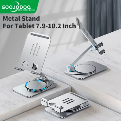 Goojodoq Ultra-Thin Metal Tablet Phone Holder Suitable for Xiaomi Samsung Pad Adjustable Angle Stable and Non-Wobbling
