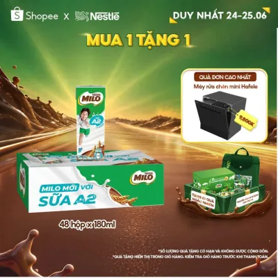 Sữa Lúa Mạch Nestle MILO với sữa A2 MỚI thùng 12 x 180ml (12x4x180ml)