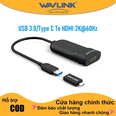 Wavlink USB 3.0 Type C to HDMI 2K 60Hz adapter cable for laptop MacBook mobile phone HDTV audio video converter cable