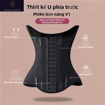Đai nịt bụng định hình eo dáng đồng hồ cát, có xương nâng ngực, vải thoáng khí | Shaper Queen