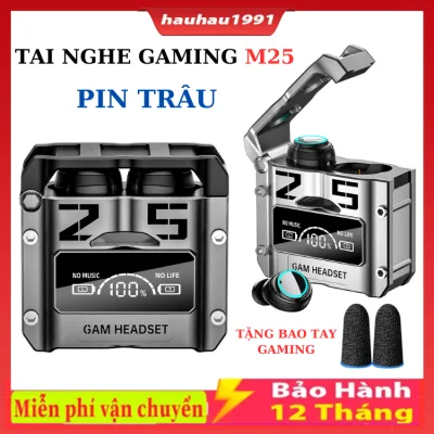 Tai nghe Gaming M25 kết nối bluetooth V5.3 pin trâu, màn hình kỹ thuật số, kiểu dáng sang trọng, âm thanh HiFi chống ồn