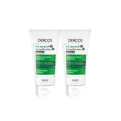Combo 2 dầu gội giúp sạch gàu dành cho da đầu dầu & ngứa Vichy Dercos Anti Dandruff 50ml