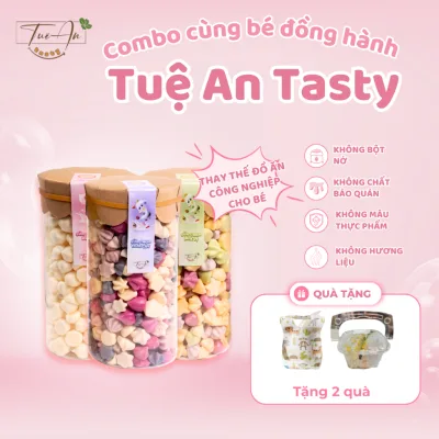 Combo Siêu Tiết Kiệm 3 Hũ 1000ml Bánh Ăn Dặm Tuệ An Tasty Sữa Chua Khô Mix Vị Trái Cây Bổ Sung Vitamin Khoáng Chất