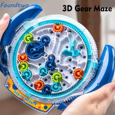 FOUNDTWO Gear Track Ball, Rolling Ball Gear Balance Maze Board, Intelligence Escape Challenge 3D Puzzle Thiết kế trong suốt Đồ chơi huấn luyện Logic Trò chơi trí não