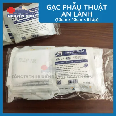 Gạc Phẫu Thuật An Lành 8 Lớp 1 Bịch 10 Gói (100 Miếng) - Thiết Bị Y Tế Nguyễn Sơn