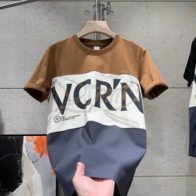 Mùa Hè 2024 Phong Cách Mới Nam Thời Trang Hợp Thời Trang Áo Thun Nam Áo Thun Nam Top Nam Hợp Thời Trang Thương Hiệu Màu Sắc Phù Hợp Với Nam Tay Ngắn