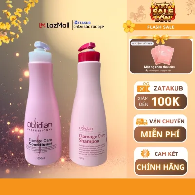 Obsidian 580ml Shampoo and Conditioner Set, Damage Care, Supports Strong and Healthy Hair, Reduces Breakage and Shedding, Cares for Weak Hair