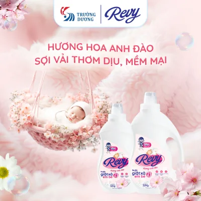 Revy Baby Laundry Detergent Soft Cherry Fragrance - Baby Clothes Laundry Detergent Can
