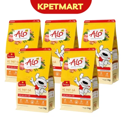 <5kg> Combo 5 Gói Thức Ăn Cho Chó Mọi Độ Tuổi ALO DOG Túi 1kg (5 x1kg) - Thức Ăn Hạt Cho Chó - KPETMART