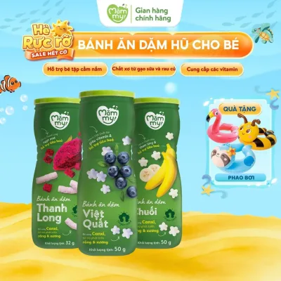 Bánh ăn dặm cho bé dạng hũ Mămmy vị trái cây và rau củ hỗ trợ tiêu hoá cho bé 6 tháng, hũ 32-50g