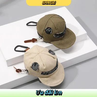 SHNGki Sáng Tạo Đỉnh Hat Hình Dạng Đồng Xu Ví Keychain Xách Tay Ví Túi Mặt Dây Chuyền Hợp Thời Trang Tai Nghe Tổ Chức