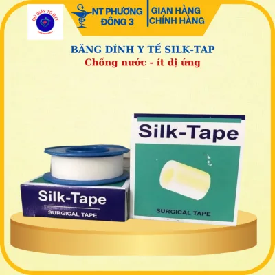 Hộp băng keo y tế vải lụa Silk Tape , kích thước 1,25m- 2,5cm- 5cm * 4m, băng dính vải cuộn.