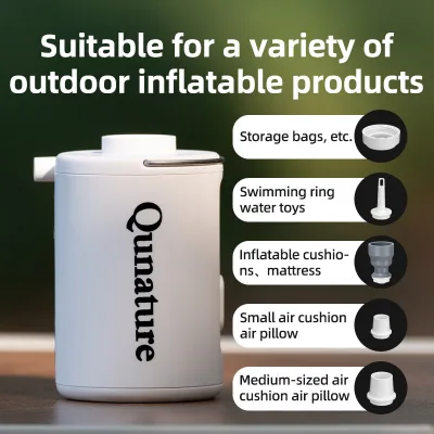 Qunature Camping Mini Electric Inflator Multi-Functional Wireless Portable 800mAh Outdoor Pump Air Bed Inflatable Toy Storage Bag Pump Tool