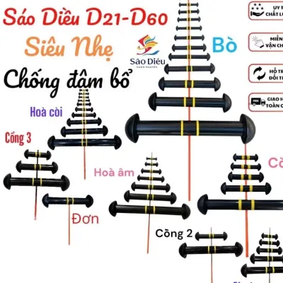 Sáo Diều Full HDPE Nhựa - Bền - Đẹp + Các Dòng Âm sáo Đơn từ D10 - D100 Chống Đâm_ Bổ _Đập..!