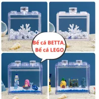 Bể cá lắp ghép LEGO,bể cá mini để bàn. Bể cá Betta mini bằng nhựa để bàn nhiều màu sắc. Bể nuôi cá nhỏ