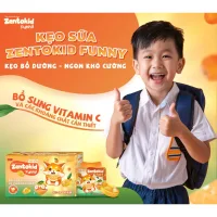 Kẹo ngậm vitamin C và canxi Zentokid Funny bổ sung vitamin và khoáng chất 1 gói