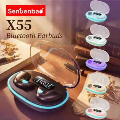 Senbenbao X55 Tai nghe ngủ vô hình có thiết kế chống mồ hôi chống nước Tuổi thọ pin dài Senbenbao Âm thanh trong suốt pha lê - Hoàn hảo để chạy bộ, tập thể dục và sử dụng hàng ngày