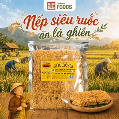 Cơm Cháy Nếp Siêu Ruốc Ninh Bình Vàng Đại Long – Đặc Sản Chính Gốc Ninh Bình, Giòn Rụm, Nhiều Trọng Lượng