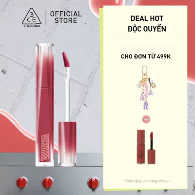 Son Tint Hiệu Ứng Pha Lê 3CE Misty Lip Bare Mỏng Nhẹ Trong Veo, Bền Màu, Mịn Mượt, Không Bết Dính