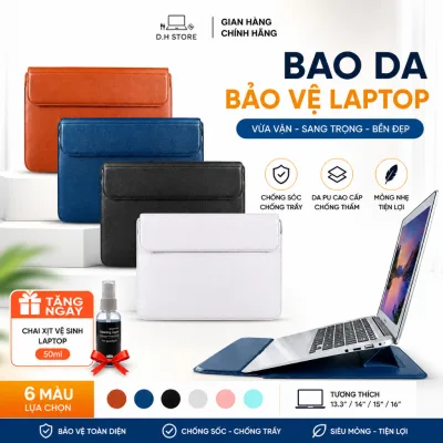 Bao da Macbook Air/Pro Đa Năng, Túi chống sốc bảo vệ Laptop tích hợp làm Giá Đỡ và đệm lót cổ tay