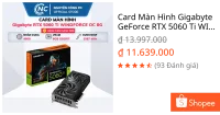 Card Màn Hình Gigabyte GeForce RTX 5060 Ti WINDFORCE OC 8G - BH 36 tháng