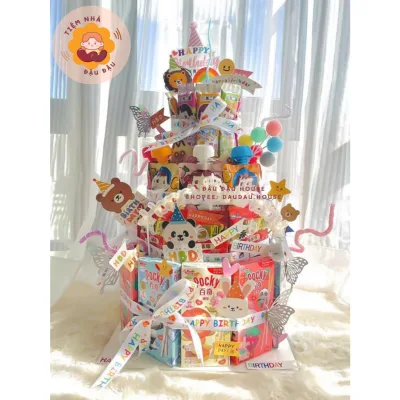 Set bánh sinh nhật bánh kẹo đồ ăn vặt tự làm - DYI snack gói vật liệu trang trí sinh nhật cho bé