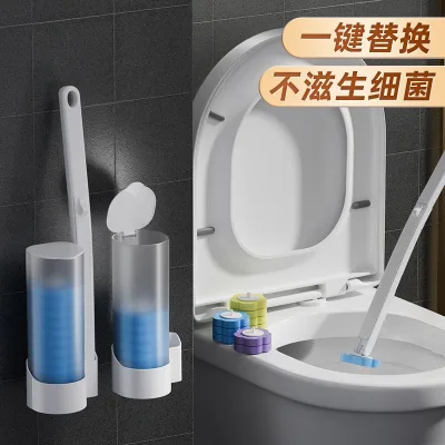 Bàn chải vệ sinh dùng một lần Hộ gia đình Không có góc chết Phòng tắm Vệ sinh Nhà vệ sinh Bàn chải vệ sinh Treo tường Bàn chải có thể ném Đầu bàn chải làm sạch 041