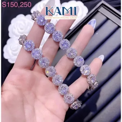 Lắc tay full đá cz nhân tạo xi bạch kim siêu đẹp Kami trang sức sỉ