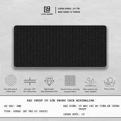 Lót chuột cỡ lớn rất đẹp có chỉ bo viền, pad chuột lớn 90x40, 80x30cm dày 3mm chuyên gaming chống trượt chống nước