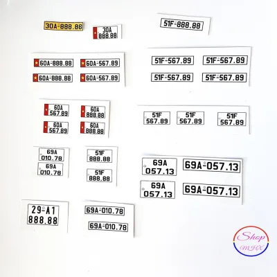 Biển Số Xe Mô Hình Đủ Các Tỉ Lệ Giấy Cứng Ép Decal Bóng Bóc Dán
