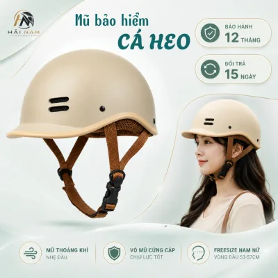 Mũ Bảo Hiểm Kiểu Dáng Cá Heo Nhiều Màu Sắc - Cá tính, năng động, freesize ( 52-58cm)