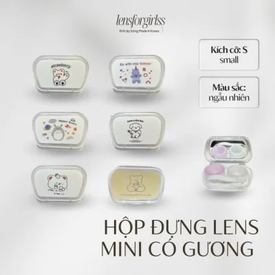 Hộp đựng lens MINI CÓ GƯƠNG xinh xắn | Hộp đựng kính áp tròng | LENSFORGIRLSS