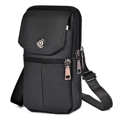High Quality Cowhide Leather Backpack Case with 2 Phone Compartments - Waterproof Phone Accessories