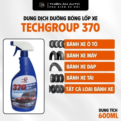 Chai Xịt Phục Hồi Lốp Xe TECHGROUP 370, Bảo Dưỡng Lốp Xe, Giúp Lốp Xe Đen Bóng, Hạn Chế Bám Nước, THIÊN ÂN AUTO